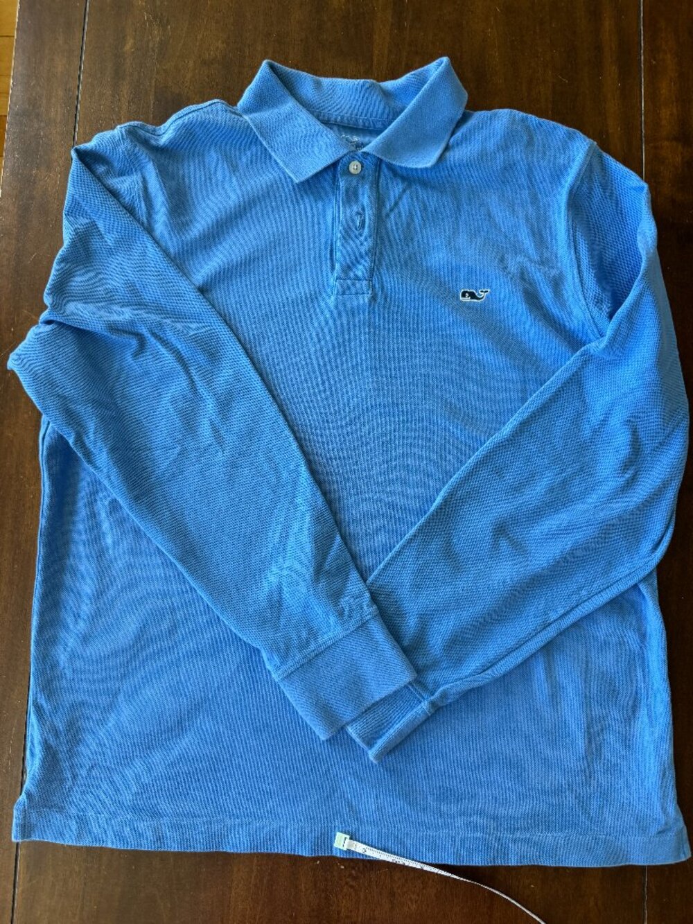 Vineyard Vines Long Sleeve Polo Shirt Men’s Medium Blue Whale Logo Cotton Preppy